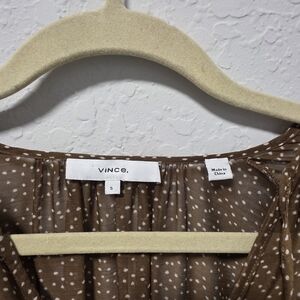 Vince Brown Polka Dot Blouse